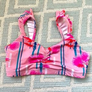 NWOT Onzie Flow S/M sports bra pink tropical yoga